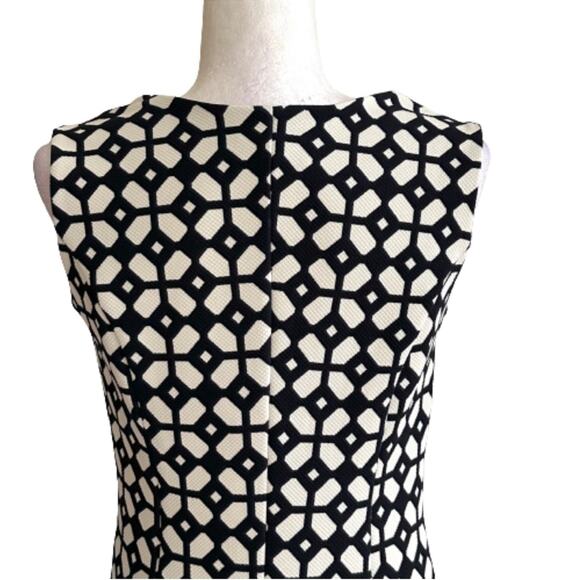 Enfocus Studio Navy White Geometric Print Sleeveless A-Line Dress Size 6 - Picture 6 of 11